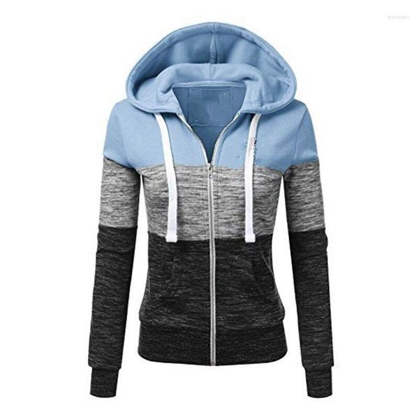 Sudaderas con Capucha para Mujer Moda Hip Hop Sudadera Informal Unisex Sudadera con Capucha Harajuku Streetwear Jersey Patchwork Suelto Manga Larga con Cremallera Otoño