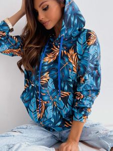 Sweats à capuche pour femmes Fashion Loose Hooded Pullover Floral Imprimé