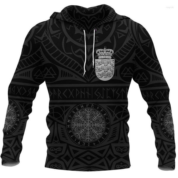 Sudaderas con capucha para mujer, moda con símbolo vikingo, tatuaje, estampado 3D, cremallera, sudadera con capucha para mujer y hombre, jersey de manga larga para Halloween, talla S-5XL