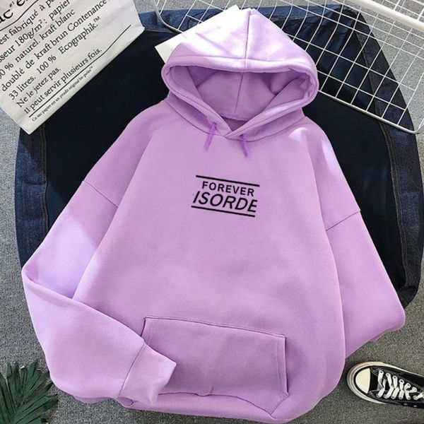 Sudaderas con capucha para mujer Forever Isored, Sudadera con capucha Punk con estampado de letras en inglés, sudadera Harajuku, ropa de calle Kpop, chaqueta con capucha Simple y cálida para chica