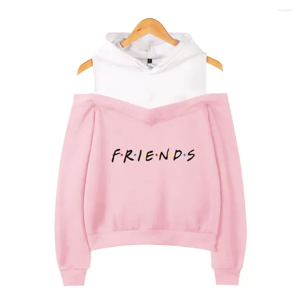 Sweats à capuche pour femmes AMIS imprimé épaule dénudée femmes émission de télévision je serai là pour vous sweat à capuche mode polaire veste chaude manteau