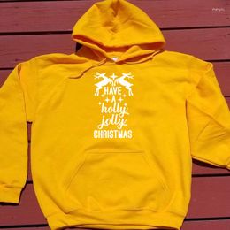 Sweats à capuche pour femmes Funny Dear Graphic Women Pure Casual Quote Top Have A Holly Jolly Christmas Christian Bible Holiday Gift