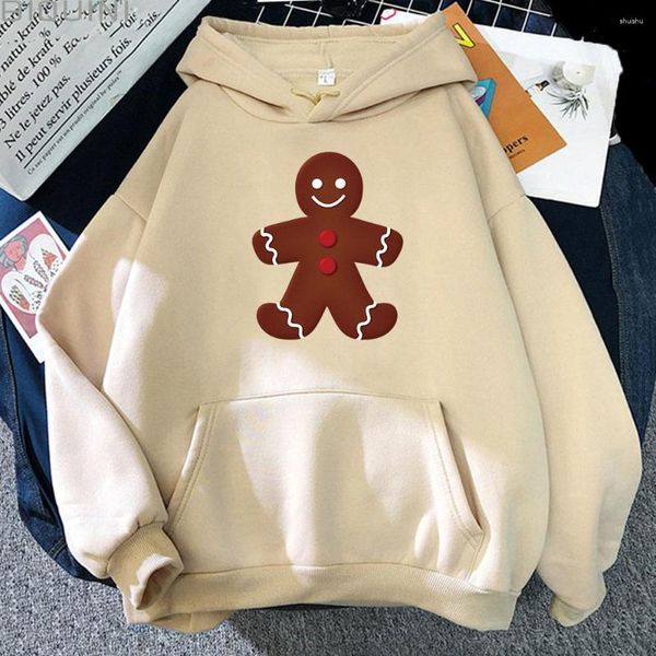 Sweats à capuche femme Gingerbread Man Sweat à capuche manches longues Gains Sweat de Noël Surdimensionné Kawaii Vêtements Esthétique Sportswear Survêtement Hommes