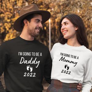 Sudaderas con capucha para mujer Going To Be Daddy Mommy Uncle Aunt Grandpa Grandma Sudaderas Anuncio de embarazo Regalo familiar Manga larga Invierno