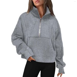 Sweat à capuche demi-fermeture éclair pour femme, sweat-shirt surdimensionné en polaire à manches longues, gilet avec capuche, robes pour adolescentes