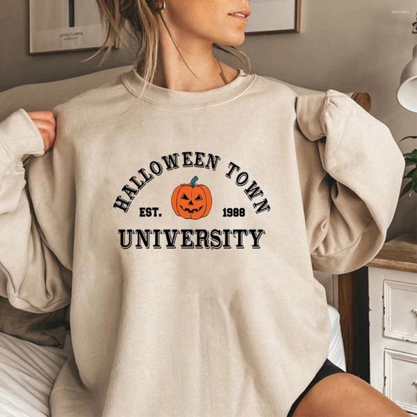 Sweat à capuche pour femmes, Halloweentown, Halloween Town Est 1998, sweat-shirt universitaire, pull d'automne, hauts citrouille