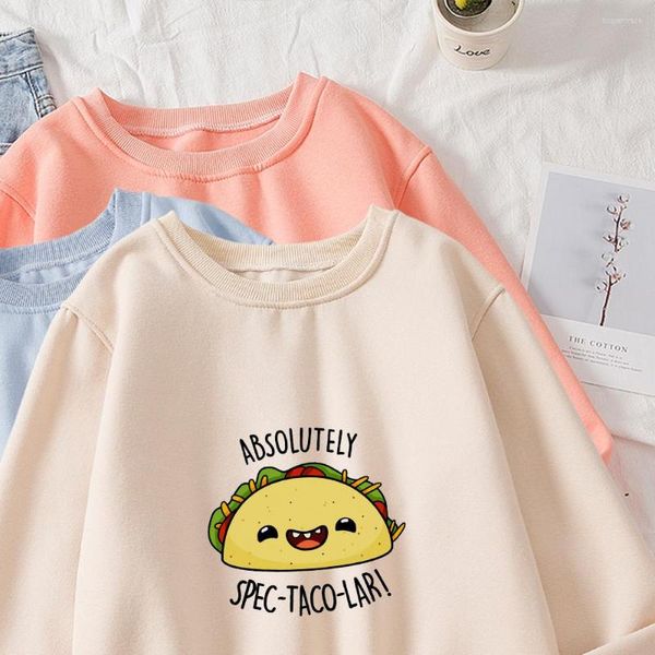 Sweats à capuche femme Hamburger dessin animé sweat femmes Kawaii pour adolescentes col rond coton pull Ulzzang printemps lâche vêtements pour femmes