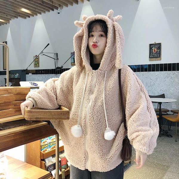 Sweat à capuche à manches chauve-souris pour femme, Style Harajuku, Lolita, chaud, Costume Kawaii pour fille, avec oreilles, fermeture éclair, Anime, automne hiver