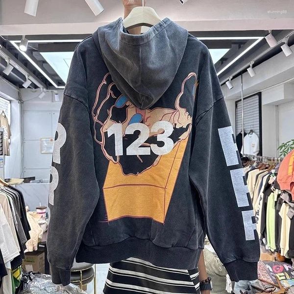 Sweats à capuche pour femmes de haute qualité surdimensionné Vintage RRR123 sweat à capuche hommes femmes imprimé paume tissu lourd RRR 123 pulls à capuche