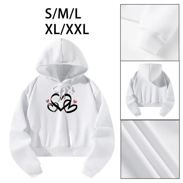 Sweats à capuche pour femmes Pull à capuche Coupe ample Blanc Vêtements de sport Vêtements respirants Hauts élégants à manches longues pour la randonnée en intérieur Dame Marche Adolescent