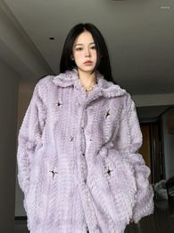 HOUZHOU Koreaanse mode streetwear lamswol dames 2023 winter grunge casual zoet los denk warm oversized sweatshirt