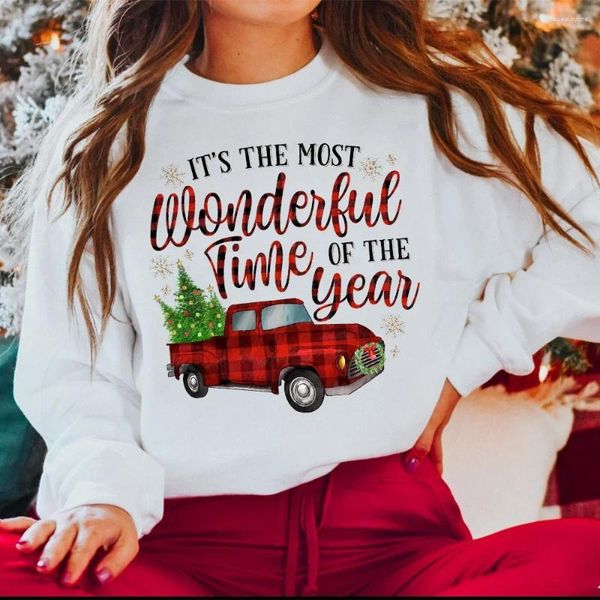 Sudaderas con capucha para mujer Es la época más maravillosa del año Sudadera para mujer Fiesta de Navidad Ropa de calle Sudadera con capucha Tops Ropa de jersey para vacaciones de invierno