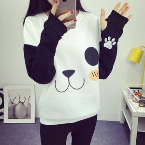 Sweats à capuche pour femmes Kawaii Panda Pulls Femmes Lâche Sweats en peluche Indie Harajuku Style 2023 Printemps Auutmn Mode Loog Sleeve