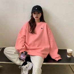Women's Hoodies Korea Style Sweatshirt Woman Fleece Hoodie Girl Teenager's Pullover Pink Black Blue Gray Sweat Otenize Top Vrouwen