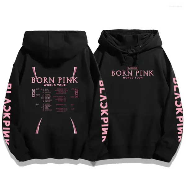 Sudaderas con capucha para mujer Kpop Y2K Blink World Tour Sudadera unisex de manga larga Jersey Abrigo de HIP HOP Oversize Rosa México