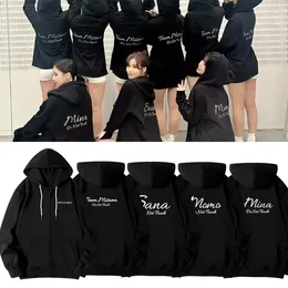Dameshoodies Kpop Y2K Twice Japan MISAMO Tour Do Not Touch Unisex sweatshirt met lange mouwen, ZIP-UP, los bedrukte pulloverjas, oversized