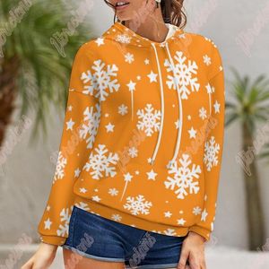 Damen Hoodies Damen Weihnachten Sweatshirt Cartoon Elch Schneeflocke Print Hoodie Top Winter Langarm Rundhals Pullover