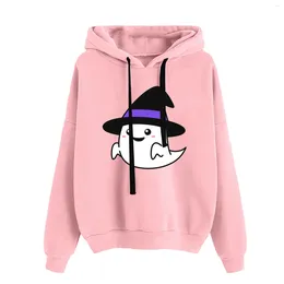 Dameshoodies Dames Ronde hals Lange mouw Halloween-print Hoodie Stijlvol trainingsshirt Damessweater Extra grote sweatshirts