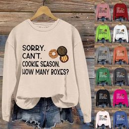 Dames hoodies dames mode ronde nek lange mouwen sorry kan niet koekjes seizoen hoeveel dozen dames atletische herfst outfits