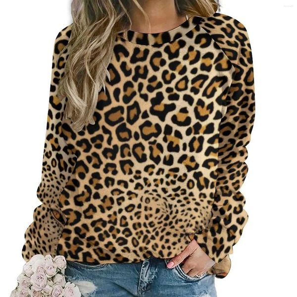 Sudaderas con capucha para mujer, sudaderas con estampado de leopardo en 3D, ropa de calle de moda, jerséis de gran tamaño con manga raglán, ropa con capucha Y2K para mujer y niña