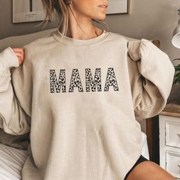 Dames Hoodies Leopard Print Mama Sweatshirt Cheetah Voor Moederdag Vrouwen Lange Mouw Pullover Geschenken Mom Casual Hoodie