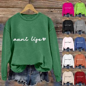 Sweat à capuche léger pour femme, couleur unie, col rond, manches longues, lettre de vie dorée imprimée sans chapeau, pull ajusté avec quart de fermeture éclair