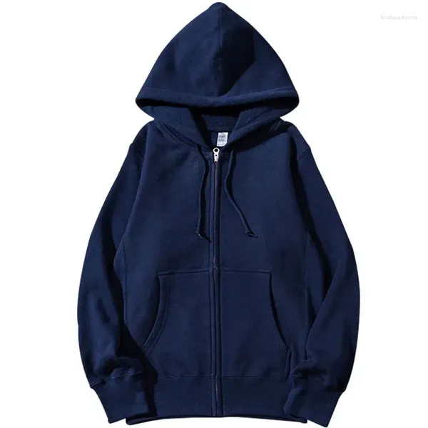 Sweats à capuche pour femmes LKSK Zip Sweat à capuche Femmes Sweat-shirt Bleu Marine Coton Casual Street Wear Lâche Printemps Automne Couleur Solide Veste à capuche