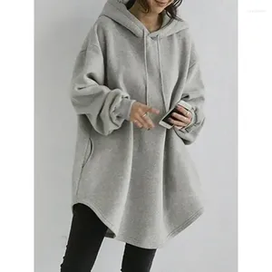 Women's Hoodies Long Sleeve Sweatshirts 2024 Autumn Casual Solid Loose Drawstring Pullovers Oversized Streetwear 7