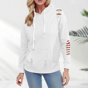 Dames Hoodies Lange Rits Dames Effen Kleur Capuchon Herfst Losse Bovenkleding All Fashion Pullover Top Snap T