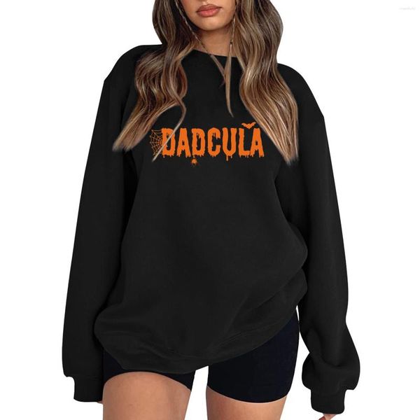 Sudaderas con Capucha para Mujer, Ajuste Holgado, Estampado De Letras De Halloween, Hombros Descubiertos, Jersey De Manga Larga, Sudadera, Entrenamiento Gráfico, Ejercicio De Estilo Preppy