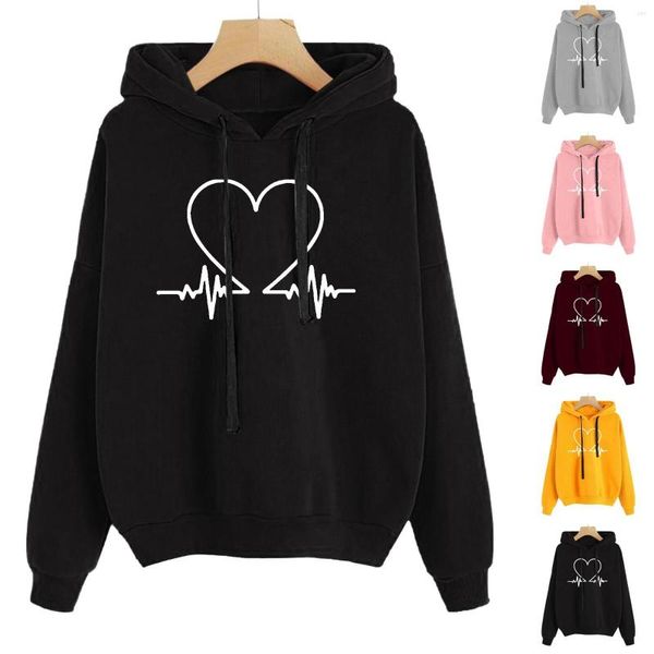 Sweats à capuche femme amour imprimer saint valentin Fitness haut court à capuche dessin animé mignon surdimensionné pour les femmes pull à la mode Y2K