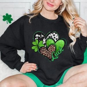 Dameshoodies Lucky Retro Sweatshirt Clover Sweater St Patricks Day Dames Patty's Shamrock Pullover-outfits