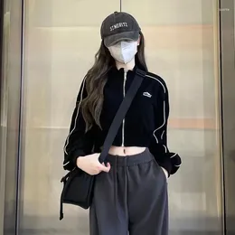 Sweats à capuche pour femmes Moyisu zip up up women Sweet-shirt rayé Tracksuit à manches longues Femelle Crops Fashion Spring Summer Harajuku Y2k