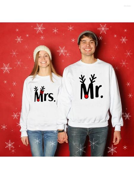 Sweat à capuche pour femmes, sweat-shirt de noël, Mr et Mrs, joyeux mari, femme, joli cadeau de noël pour Couples