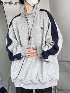 Hoodies voor dames oversized sweatshirts jas Vrouwen staan nek borduurwerk streetwear y2k tops casual mode Koreaanse jaskleding voor tieners