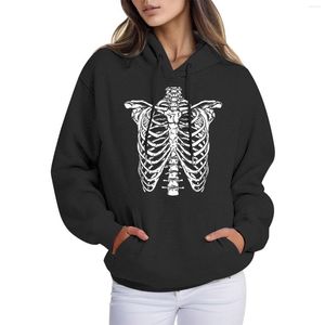 Vrouwen Hoodies Oversized Y2k Skelet Vrouwen Losse Sweatshirts Fleece Lange Mouwen Koreaanse Mode Herfst Kleding Met Pocket Moletom