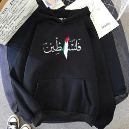 Sweats à capuche pour femmes Palestine graphique Harajuku Vintage Street Sweatshirts confortable Soft Pullovers Automne Men / Women Fleece Sudadera Qgox