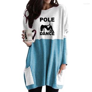 Sweats à capuche pour femmes Pole Dance Girl Lettre Imprimer Poche Longue Pour Femme Femmes Amant Cadeau Femmes Printemps Automne Manches Sweats