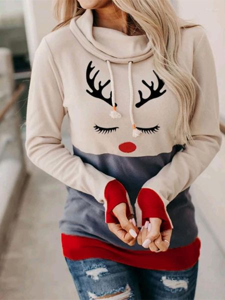 Sudaderas con capucha para mujer, sudaderas con estampado de Halloween para mujer, Top de manga larga de otoño 2023, jerséis informales holgados de invierno, sudadera de Navidad para mujer