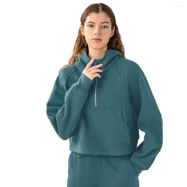 Produit féminin Produit Pullover Sweatshirts pour femmes Sweatshirt Half Zipper à manches longues à manche à capuche Y2K Y2K HOODED ZIP-UP