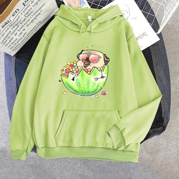 Sweats à capuche pour femmes Sweat-shirt chien carlin Kawaii/mignon dessin animé animal à capuche automne/hiver polaire à manches longues sweat-shirt unisexe couple de haute qualité