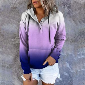 Sudaderas con capucha para mujer, suéter, camiseta corta, sudadera para mujer, estampado de moda, manga larga, botón con capucha