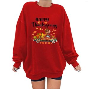 Sweats à capuche pour femmes Quarter Zip Shirt Womens Thanksgiving Cute Print Top Lâche Col Rond Long Colla Sweatshirts Pour Femmes Sweat À Capuche Ouvert Devant