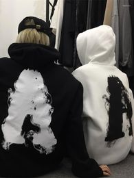 Sweats à capuche pour femmes QWEEK surdimensionné femmes gothique Goth Harajuku lettre lâche Couples sweat à capuche mode coréenne 2023 automne Streetwear