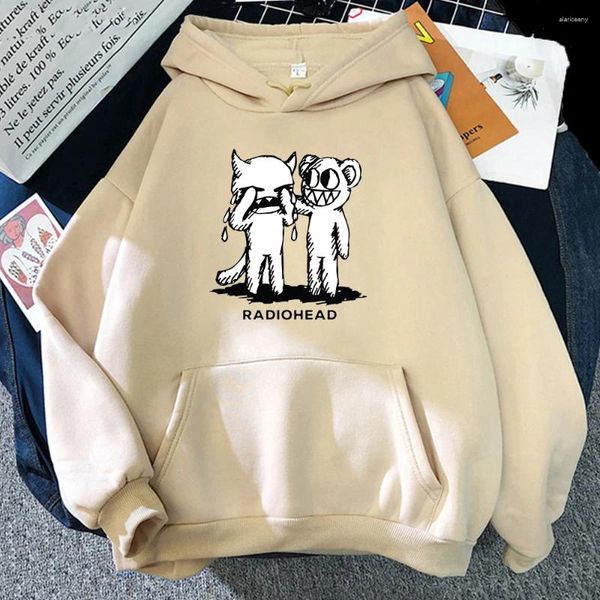 Sweats à capuche pour femmes Sweat-shirt Radiohead Hommes et femmes Rock Boy Rétro Sweat à capuche imprimé Lâche Japon Station Mâle Tops Indie Fans Band Music