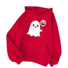 Dameshoodies Retro Halloween Ghosts Party Print Sweatshirt Grappige Hoodie Truien Dames Casual Puur Katoen Vintage Top Camisetas