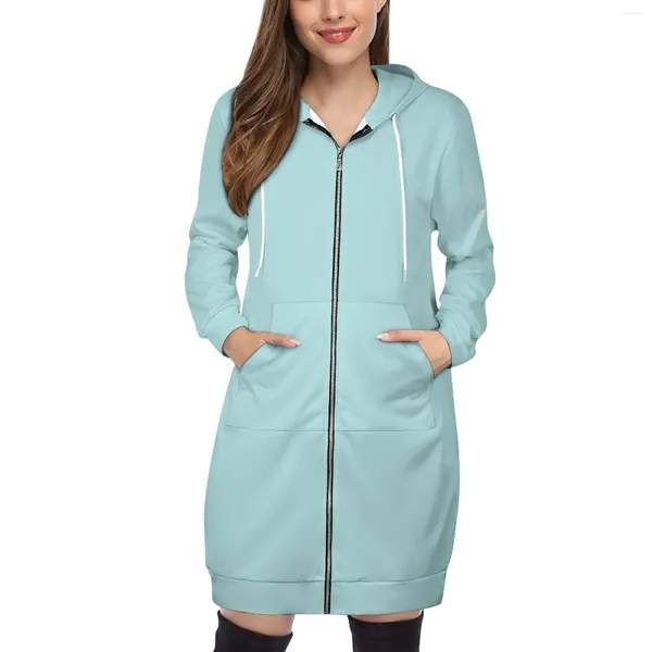 Sudaderas con capucha para mujer Robins Egg Aqua azul Sudadera con capucha de gran tamaño para mujer sudaderas con cordón personalidad sudadera holgada con capucha moda Robin