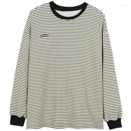 Women's Hoodies Round Neck Striped T-Shirt Undershirt Sweatshirt Koreaanse top Sudaderas Con Capucha Y2K