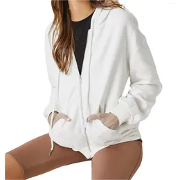 Women's Hoodies Rwybeyw Oversized Zip Up For Women Baggy Losse Losse Hooded Zipper Sweatshirt Coat Teen Girl Fleece Y2K Jacket met zakken
