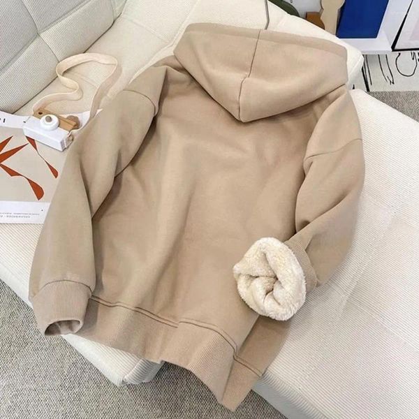 Sudaderas con capucha para mujer Chaqueta polar Sherpa Acogedor abrigo con capucha unisex para otoño e invierno con bolsillos de felpa Puños elásticos para mujeres y hombres Cremallera suave y cálida